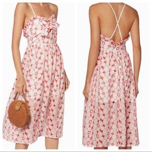 La Maison Talulah White & Red Maize Midi Dress